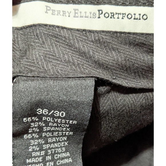 Perry Ellis Portfolio Mens Pinstripe Dress Pants Trousers Size 36x30 Navy Blue - Picture 3 of 4